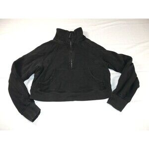 Lululemon Scuba Oversized Cropped Sweatshirt Women's M/L Black Half Zip Hoodie